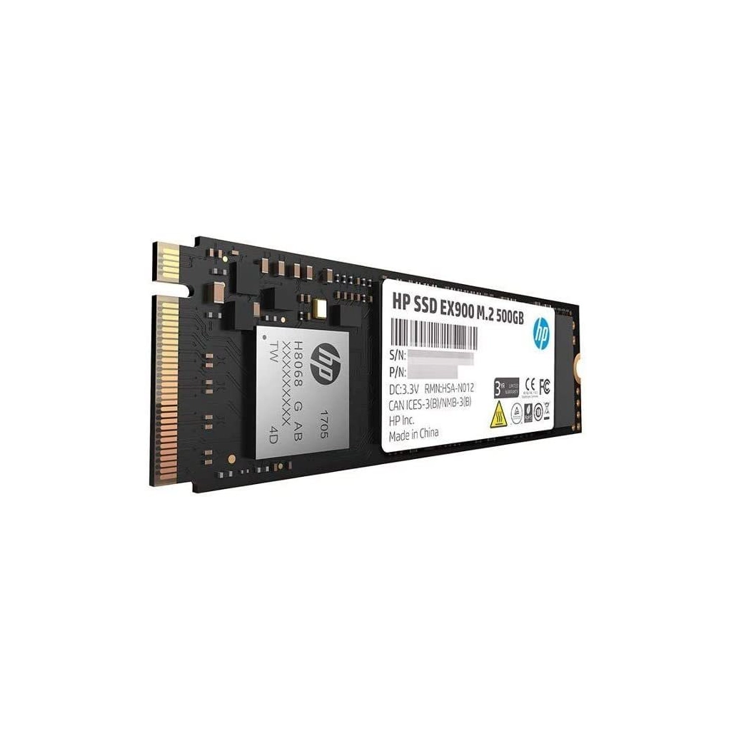 HP 2YY44AA, EX900, 500GB, 2100-1500Mb/s, Gen3, NVMe PCIe M.2, 3D NAND, SSD