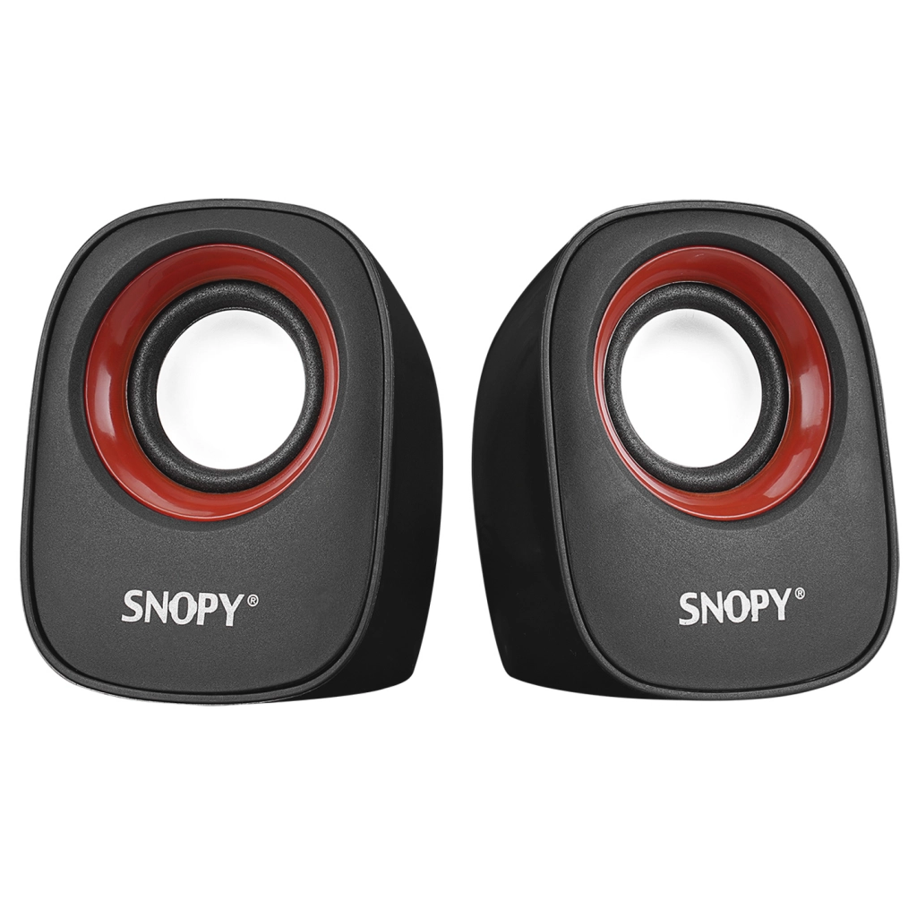 SNOPY SN-120, 6W, 1+1, Masaüstü, USB, Speaker, (Siyah-Kırmızı)