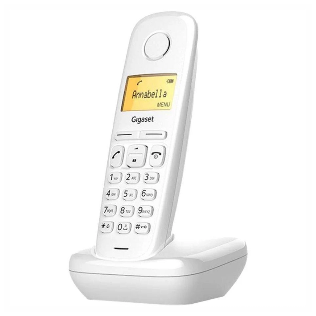 GIGASET A170, Dect Telefon, Beyaz, 18 Saat Konuşma, 200 Saat Bekleme, 50 Kişilik Rehber