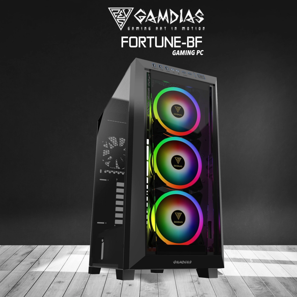GAMDIAS FORTUNE-BF, i7-12700, 16Gb Ram, 500Gb NVMe SSD, 8Gb GDDR6 RTX3070 Ekran Kartı, 750W Kasa, Free Dos GAMING PC