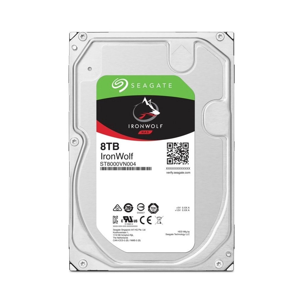SEAGATE IRONWOLF, ST8000VN004, 3.5", 8TB, 256Mb, 7200Rpm, SERVER/NAS HDD