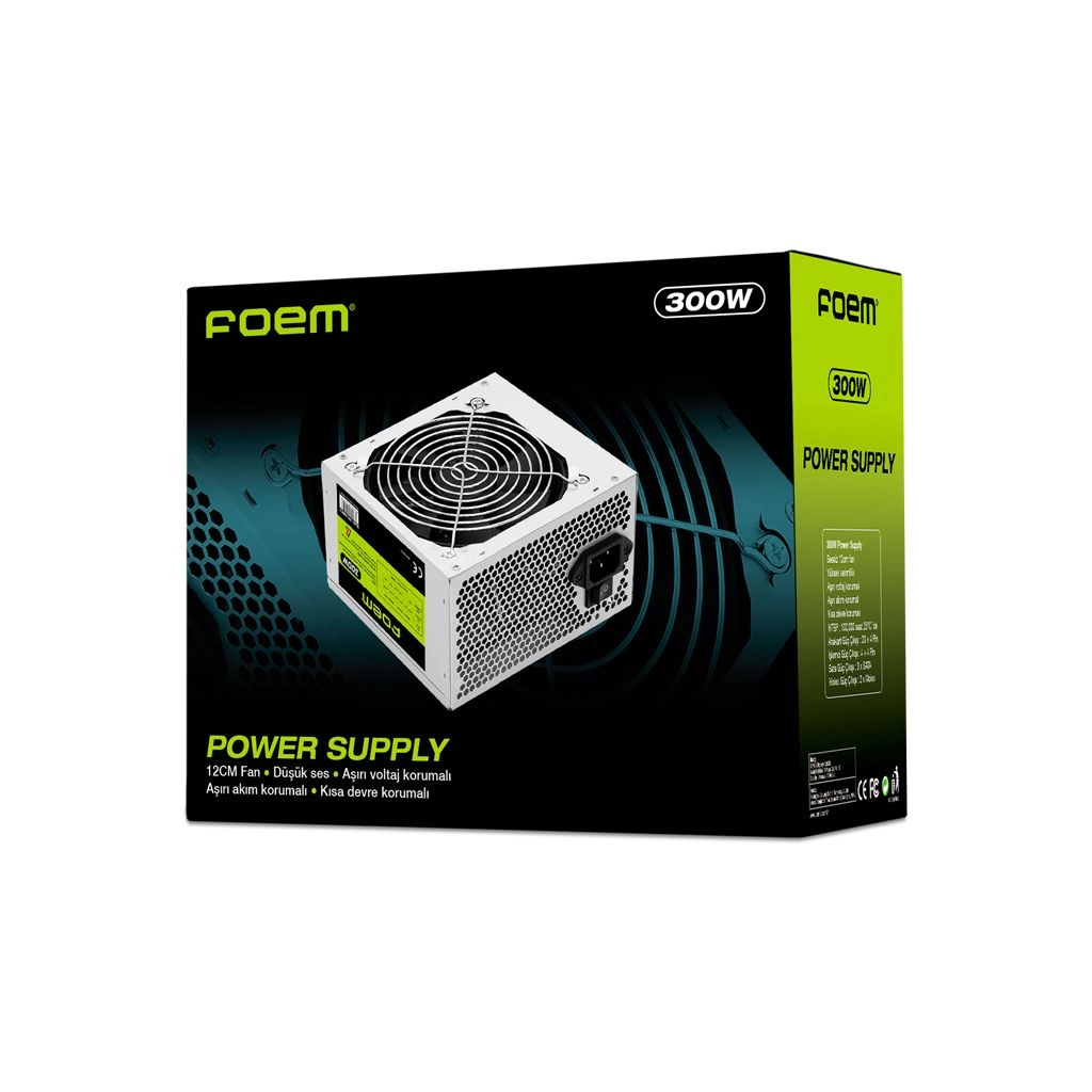 FOEM FPS-G30F12, 300W, 12cm Fan, Sata, ATX, Power Supply (PSU)