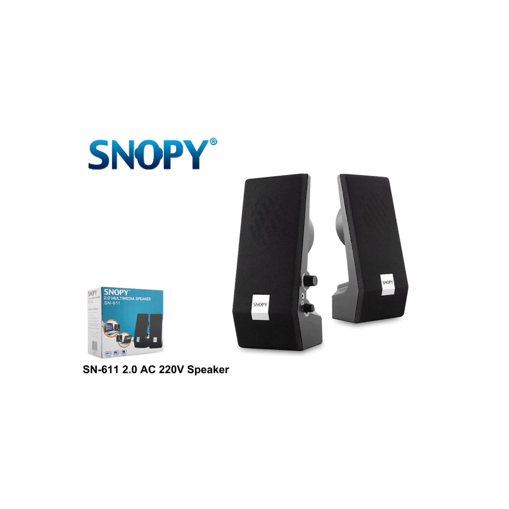 SNOPY SN-611, 6W, 1+1, Masaüstü Speaker, AC 220V (Siyah)