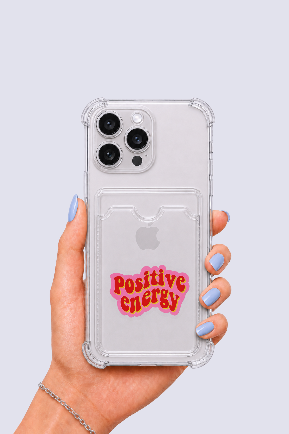 iPhone 16 Pro Max Kartlıklı Pozitif Enerji Desenli Kılıf