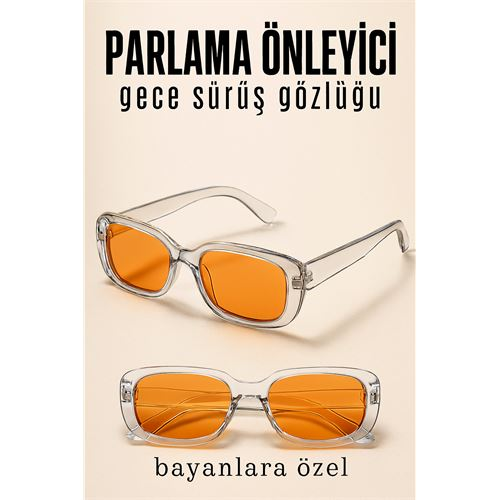 HSNET Parlama Önleyici Bayan Gece Sürüş Görüş Gözlüğü Sis Far Işık Önleyici Anti-Fog Gözlük 