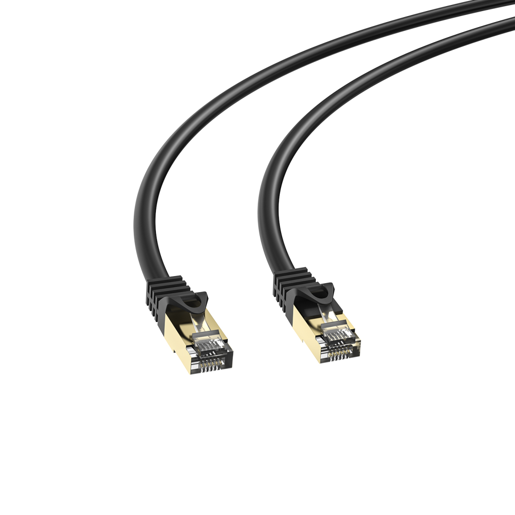 S-LINK MM-CAT710 CAT7 Patch 10Mt Gold Uçlu   FTP CCA Ağ Bağlantı Kablosu (Siyah)(1923)