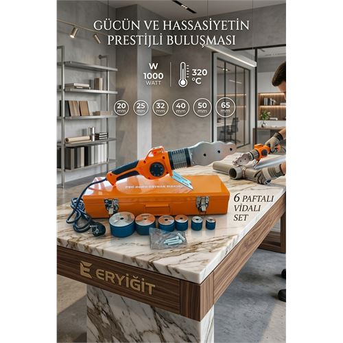 1000W Profesyonel PVC Boru Kaynak Makinesi - 6 Paftalı 320°C Metal Çantalı Set 722973