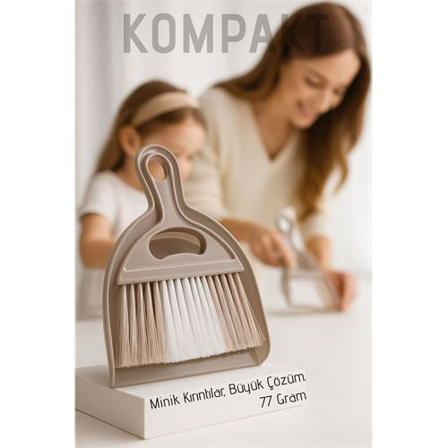 Minimal Tasarım El Faraşı ve Fırça Seti | Masaüstü & Mutfak Tezgahı Mini Süpürge  