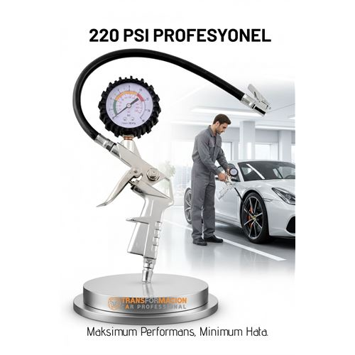 Profesyonel Lastik Şişirme Tabancası ve Hava Saati 220 PSI 16 Bar Çelik Alaşım Güçlü Gövde 