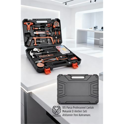 105 Parça Profesyonel Çantalı El Aletleri Seti - Tam kapsamlı Usta Kiti - 