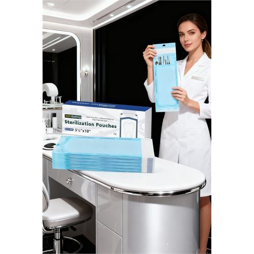 Sterilizasyon Poşeti 600 Adet - Otoklav Kendinden Yapışkanlı Medikal Poşet 9x26 cm 
