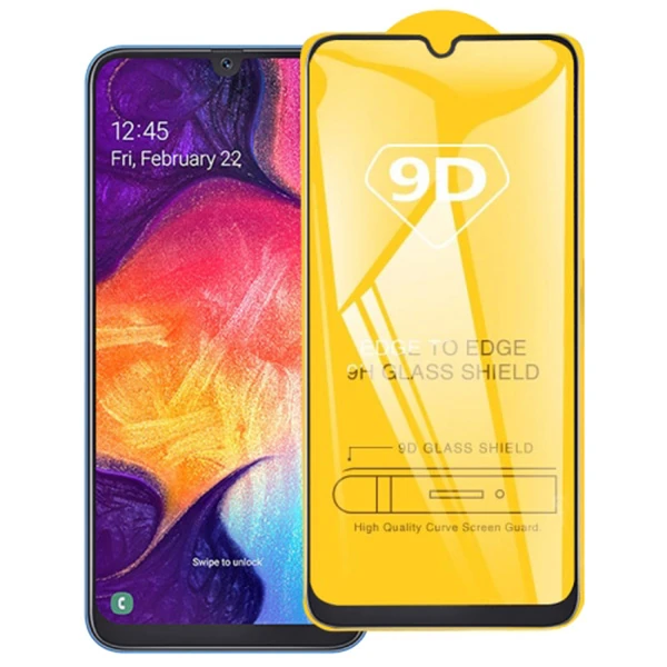 SM Galaxy A20S 9D Full Glue Tempered Cam Ekran Koruyucu-(1903)