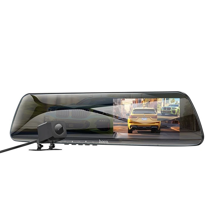 Hoco DV4  DVR Ön Ve Arka Sürüş Kaydedici 4,5 İnç LCD Dikiz Aynası Araç kamerası-(1903)