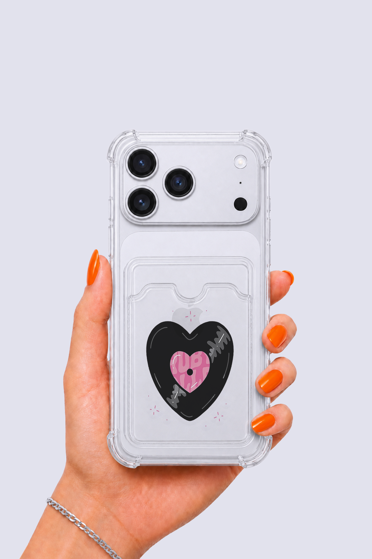 iPhone 17 Pro Max Kartlıklı Vinly Desenli Kılıf