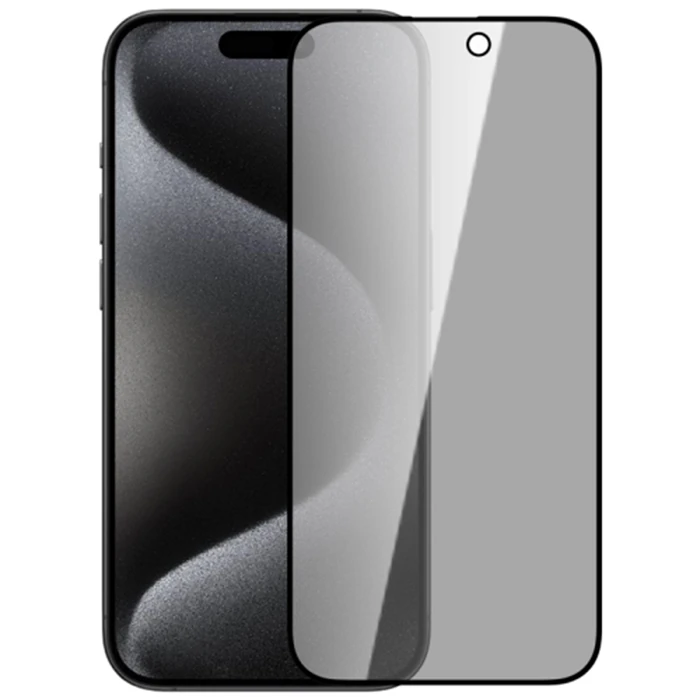 ALLY İPhone 15 Pro Max 3D Full Privacy Gizlilik Cam Ekran Koruyucu Anti-Spy-(1903)