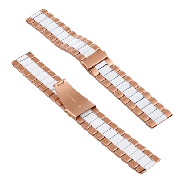 22MM Gear S3 Watch 4 -GT2 GT2E 46MM Kayış,Kordon Seramik Paslanmaz Çelik-(1903)