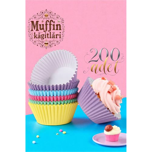 HSNET Muffin Kalıbı - Muffin Kağıdı - Muffin Kek Kalıbı 200 Adet 