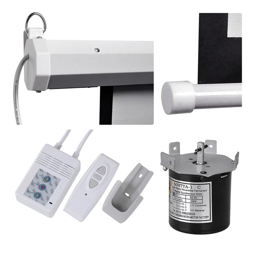 Everest EPP-180 180x180 MOTORLU PROJEKSİYON PERDESİ Uzaktan Kumandalı Arkası Siyah Fonlu Duvar ve Tavana Asılabilir(1923) 2