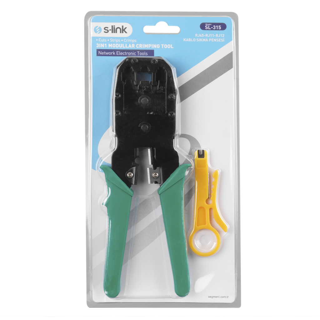 S-LINK SL-315 RJ45/RJ12/RJ11 Üçlü Pense Kablo Ucu Konnektör Sıkma Pensesi(1923) 4