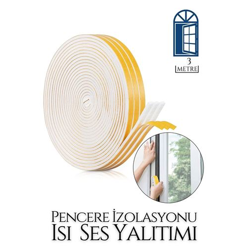HSNET Pencere Ses Isı Yalıtım Sünger Bant 3 METRE 