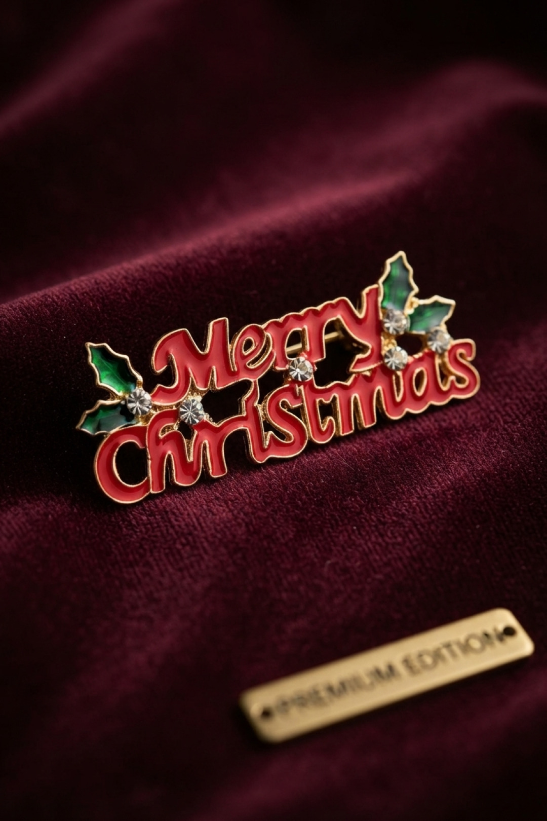 Yılbaşı Temalı Merry Chirstmas Yazılı Broş 5886