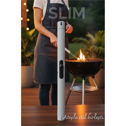 Slim Çakmak  - Barbekü, Pipo ve Mutfak Kullanımı İçin 21 cm Uzunlukta Gazlı Mangal Çakmağı 
