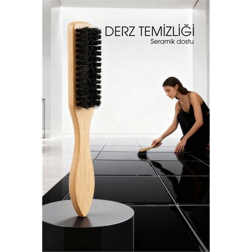 Ahşap Saplı Derz Temizleme Fırçası – Hassas Seramikler İçin Bristol Kıllı Fırça 