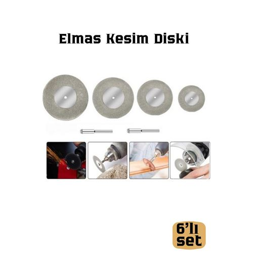 4'lü Set Elmas Kesim Diski Gravür Ucu Taş Cam Seramik Mermer Metal Kesme ve Aşındırma Diski 