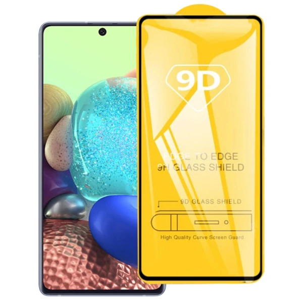 ALLY SM Galaxy A71 9D Full Glue Tempered Cam Ekran Koruyucu-(1903)