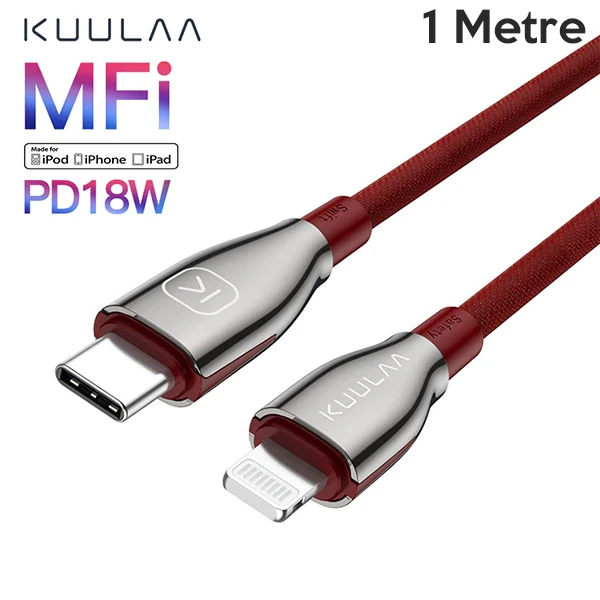 KUULAA 1Mfi sertifikalı Type-C to Lightning İPhone PD 18W Şarj Kablosu-(1903)