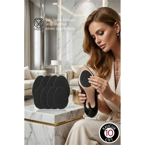 Premium Kauçuk Ayakkabı Kaydırmazı - Lüks Topuklu Koruyucu &amp; Sessiz Adım Pedi 10 ÇİFT 