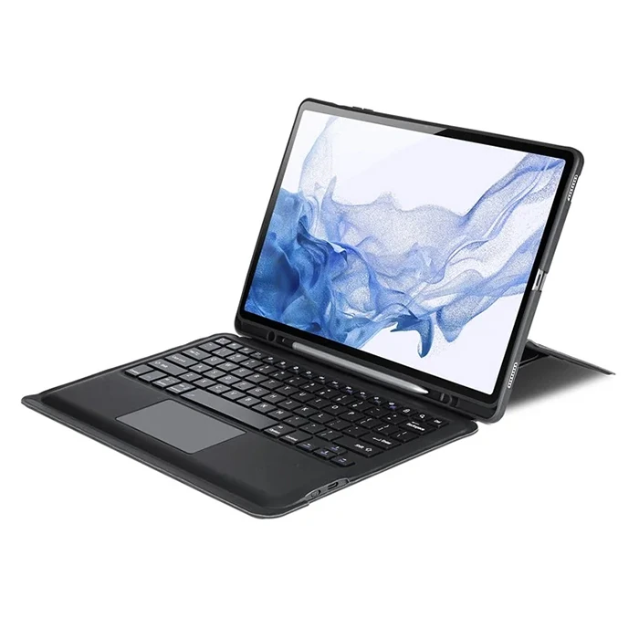 DUX DUCIS Galaxy Tab S8+ / S7+ / S7 FE İçin Ayrılabilir Bluetooth Klavye Touchpad PU Deri Kılıf-(1903)
