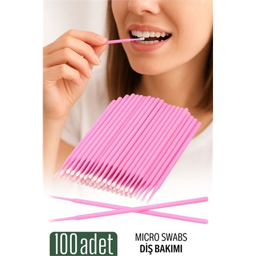 HSNET Micro Swab - Diş Bakım Çubuğu - 100 Adet 