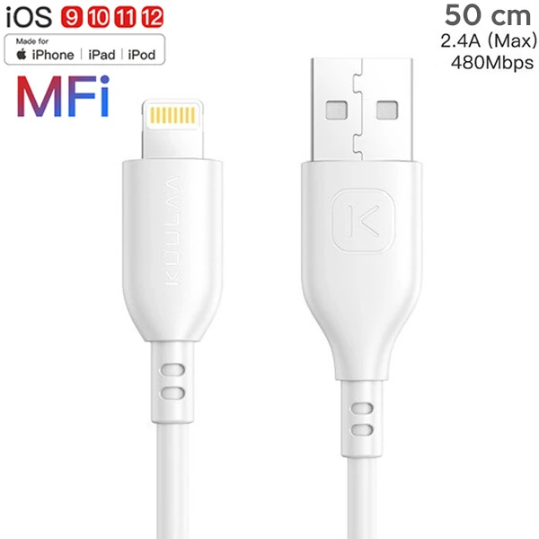 KUULAA 0.5M MFI Sertifikalı 2.4A İPhone 11,11Pro XS XR-8 Usb kablo-(1903)
