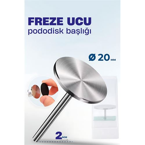 HSNET 20 mm Pododisk Başlığı - Pododisk Freze Ucu Profesyonel Paslanmaz Çelik 