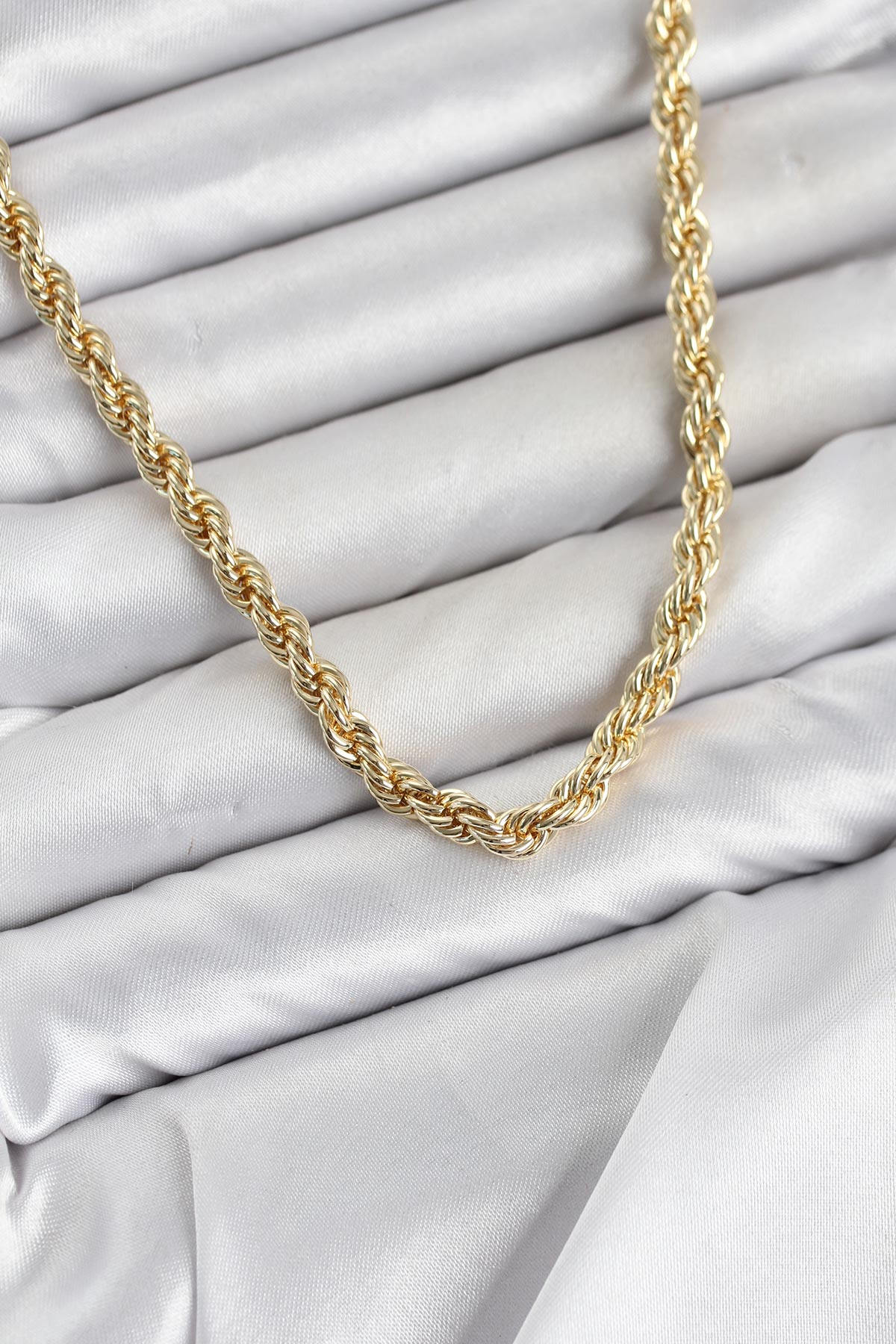 CM Burgu Model Gold Renk Pirinç 60 cm Kadın Kolye 5886