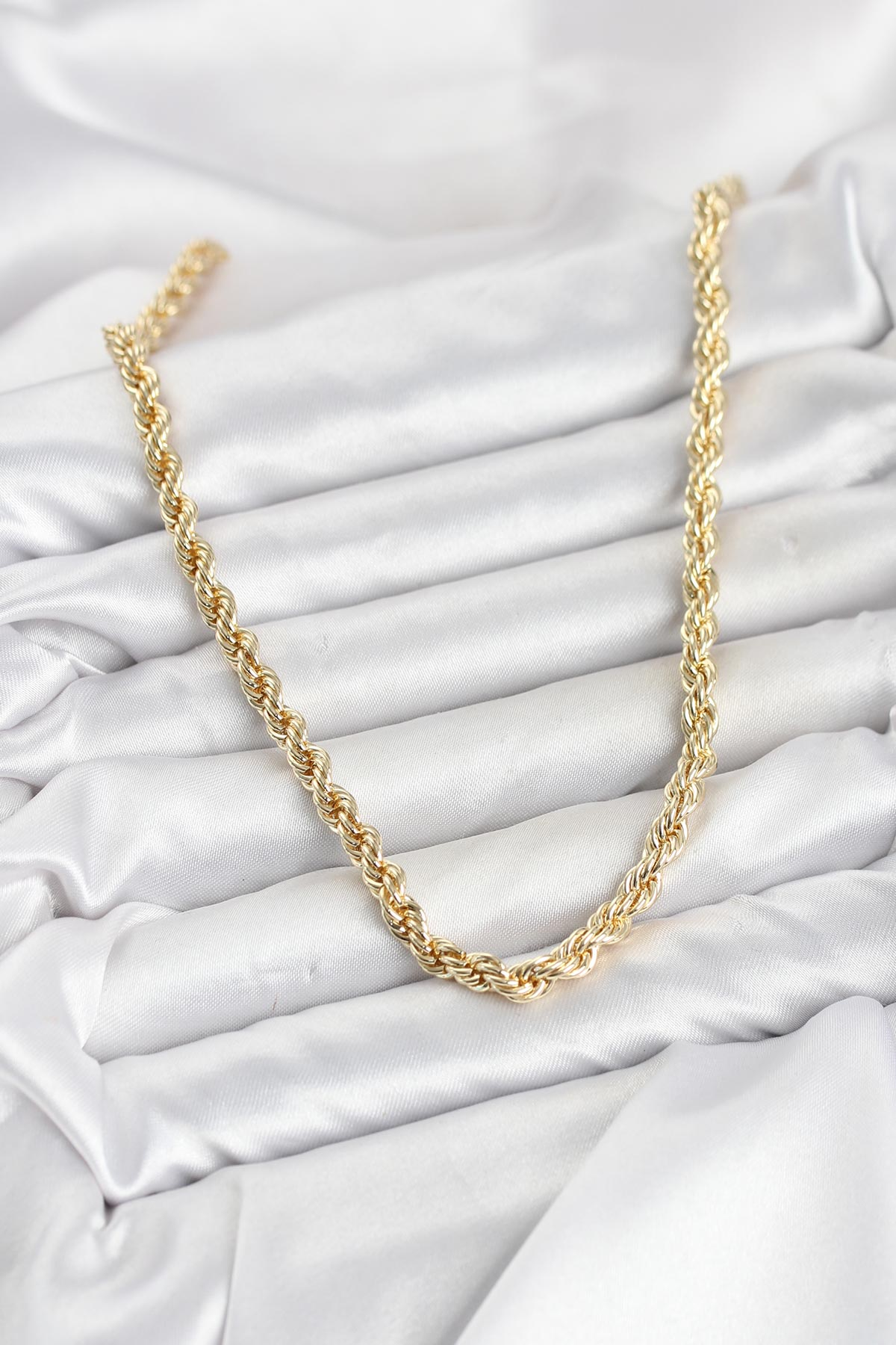 CM Burgu Model Gold Renk Pirinç 60 cm Kadın Kolye 5886