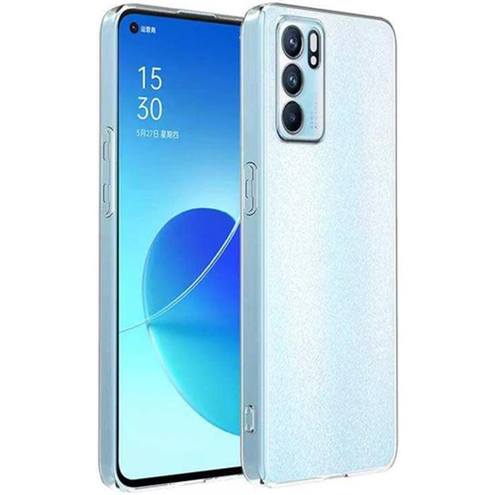 OPPO Reno 6 Pro Kılıf Kamera Korumalı Ultra İnce Şeffaf Silikon Kılıf-(1903)