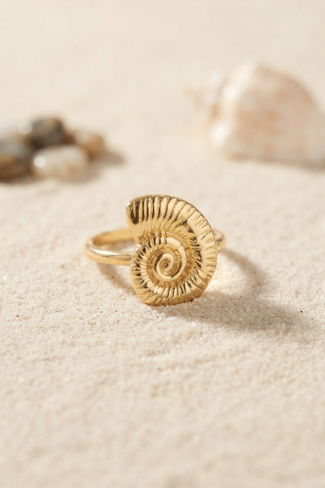 Nautilus Tasarım Gold Renk Kadın Yüzük 5886