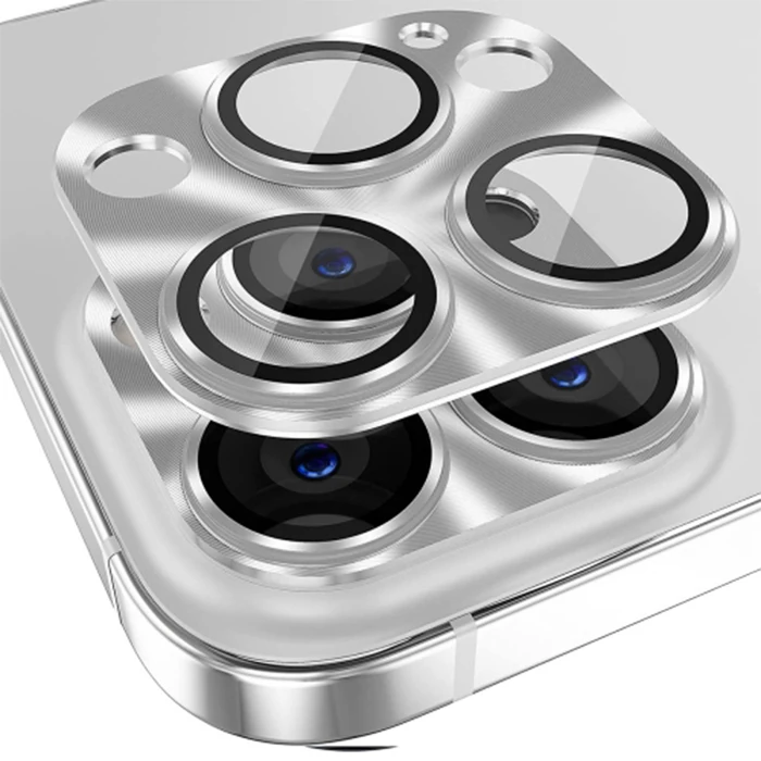 ALLY iPhone 15 Pro-15 Pro Max Metal Tempered Kamera Lens Koruyucu-(1903)