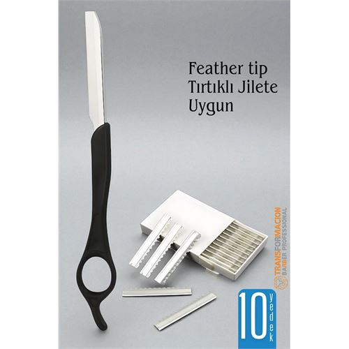HSNET Feather Tip Jiletli Ustura 10 Yedek Jiletli Profesyonel  