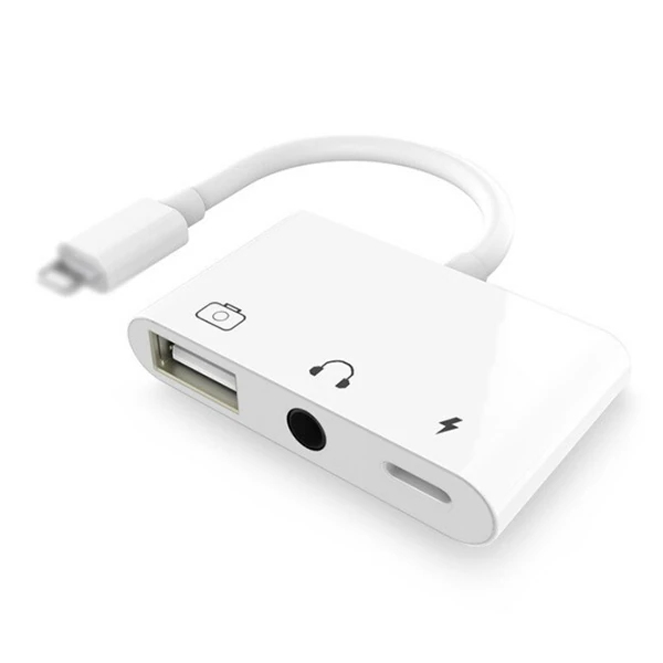 3in1 İPhone-İPAD lightning To Kulakılık ve Usb Kamera Okuyucu Otg-(1903)