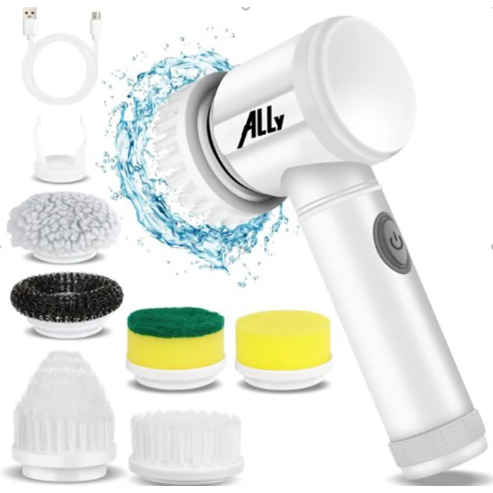 ALLY Magic Brush 5in1 Fırça Başlıklı Şarjlı Temizleme Fırçası Banyo/Fayans/Zemin Temizleyici-(5775)