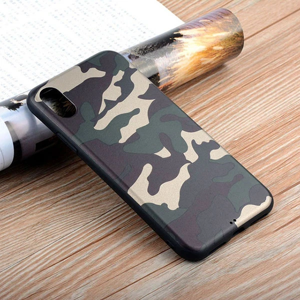 İPhone Xs Max 6.5 Kamuflaj Darbe Emici Silikon Kılıf-(1903)