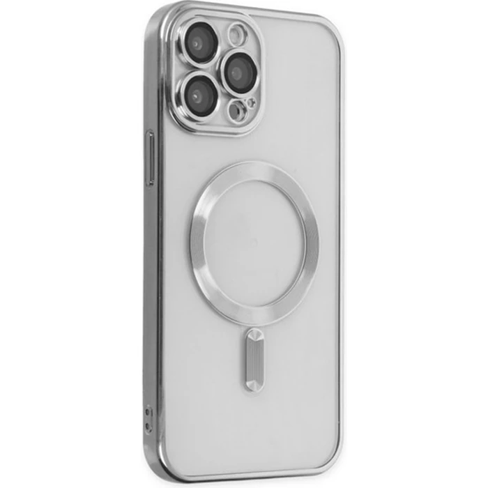ALLY iPhone 13 Pro 6.1inç Renkli Kenar Lazer Çerçeveli Magsafe Uyumlu Silikon Kılıf-(1903)