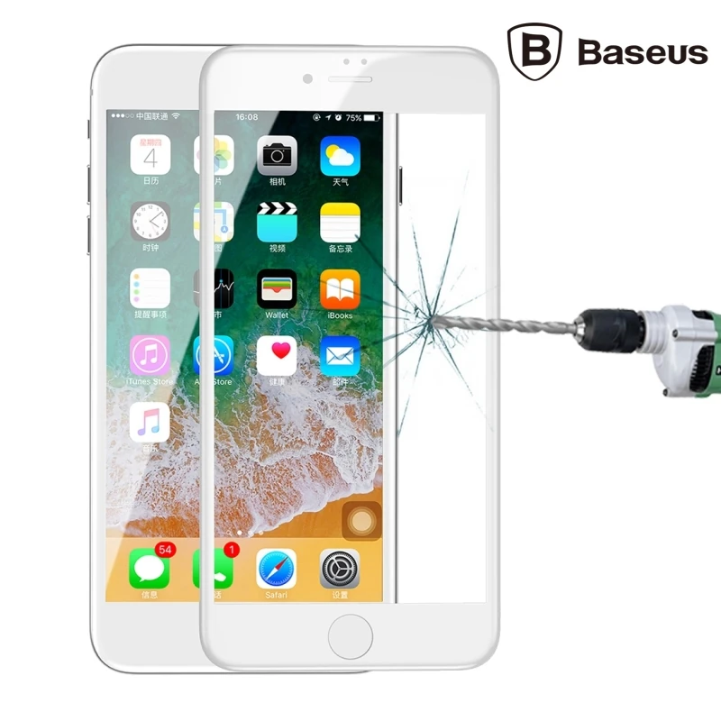 Baseus iPhone SE3-SE2 İPhone 8-7 4D Kavisli Full Kaplama Kırılmaz Cam Ekran Koruyucu-(1903)