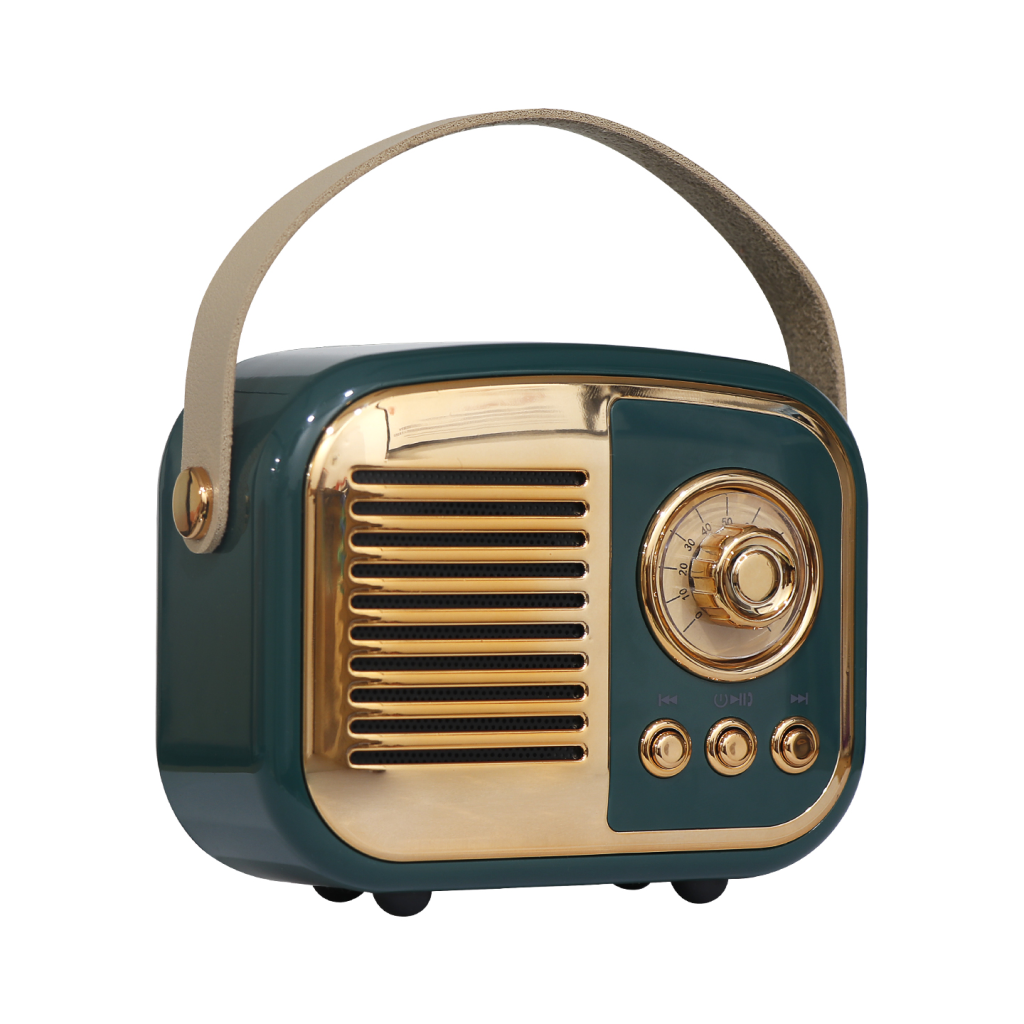 MIKADO MD-24BT Echoes Yeşil 3W Taşınabilir USB/TF Kart/Bluetooth 800mAh Klasik Retro Müzik Kutusu(1923) 2