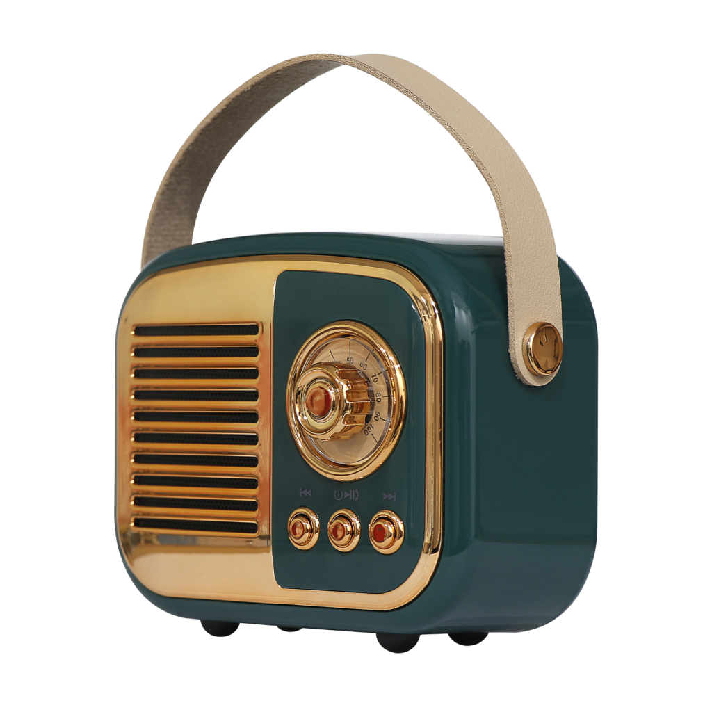 MIKADO MD-24BT Echoes Yeşil 3W Taşınabilir USB/TF Kart/Bluetooth 800mAh Klasik Retro Müzik Kutusu(1923) 3