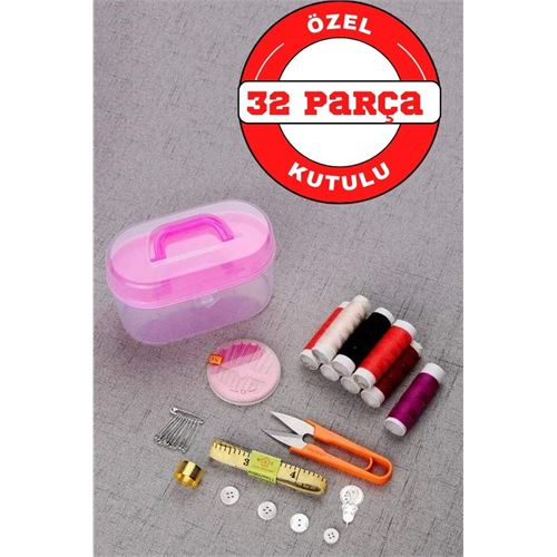 HSNET 32 Parça Kutulu Seyahat Dikiş İğne İplik Seti 