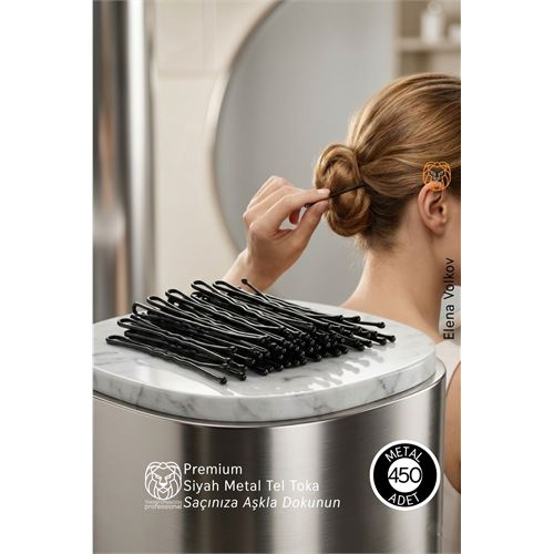 Premium Siyah Metal Tel Toka – 450 Adet Profesyonel Set 